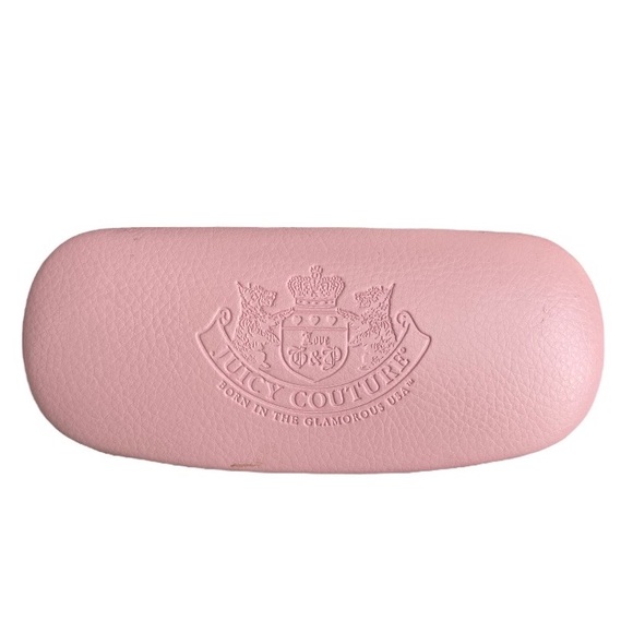 Vintage Y2K Juicy Couture Pink Hard-sided Glasses Case Brown Interior Lining - Picture 2 of 5